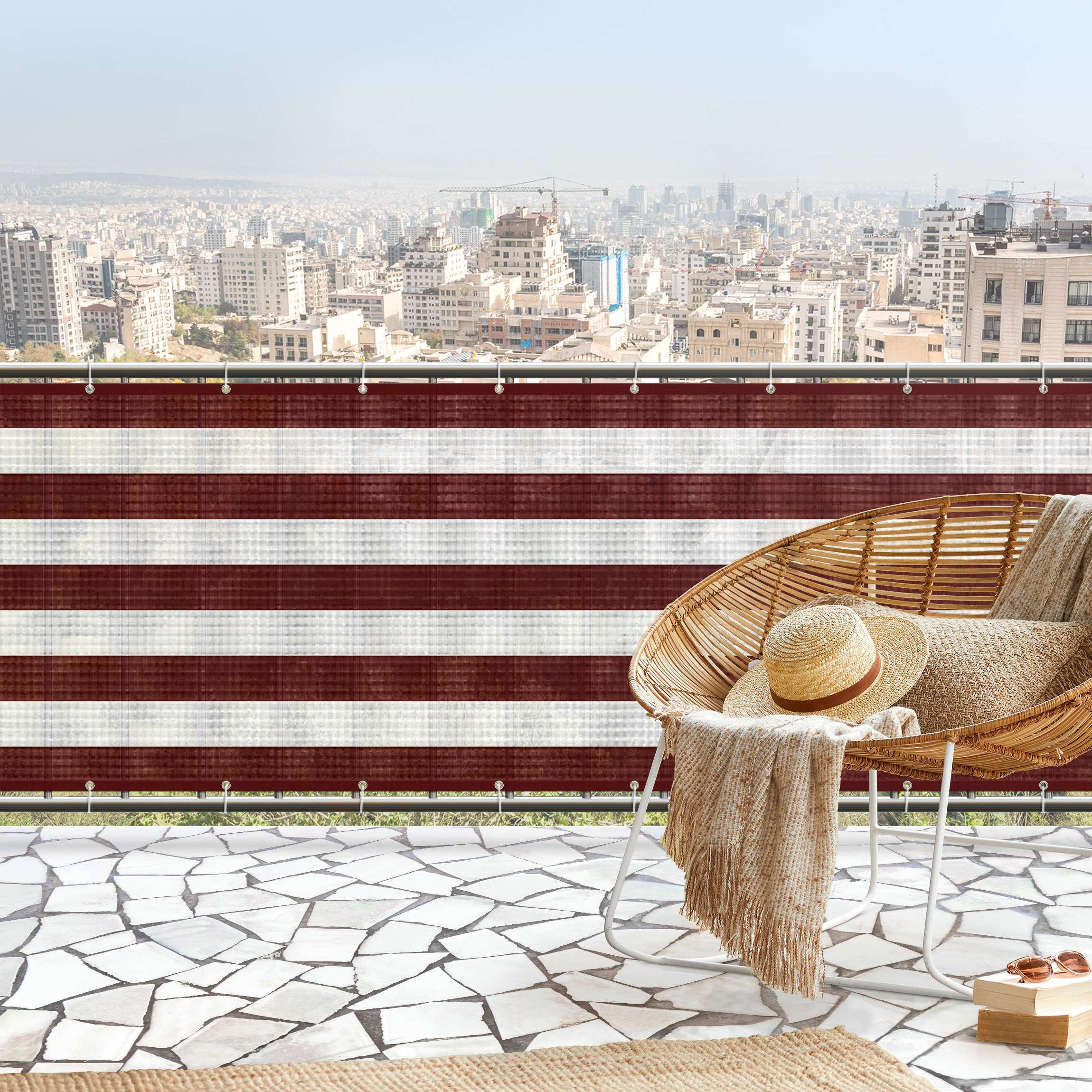 Thumbnail - Bilderwelten Balkon, Rot, Kunststoff, Gestreift, Rechteckig, 350x50 cm, Sonnen- & Sichtschutz, Sichtschutz Garten, Balko...