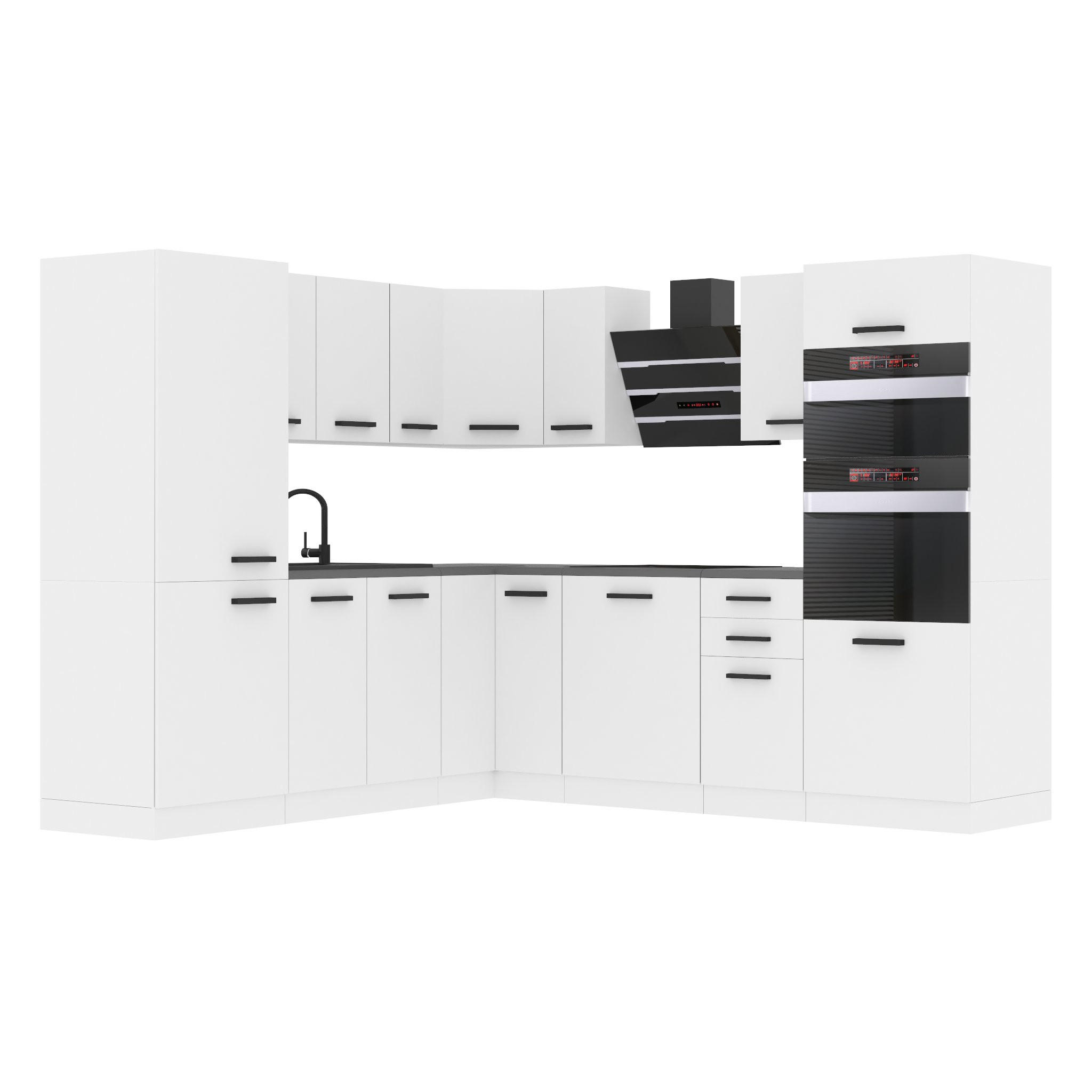 KÜCHE L-Form Stacy, ohne Arbeitsplatten, Weiß matt - Weiß, Holz (420/204/60cm) - B BELINI GROUP