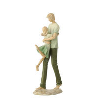 FIGUR VATER + KIND - Grün, Glas/Naturmaterialien (10/35/15.5cm) - J-Line