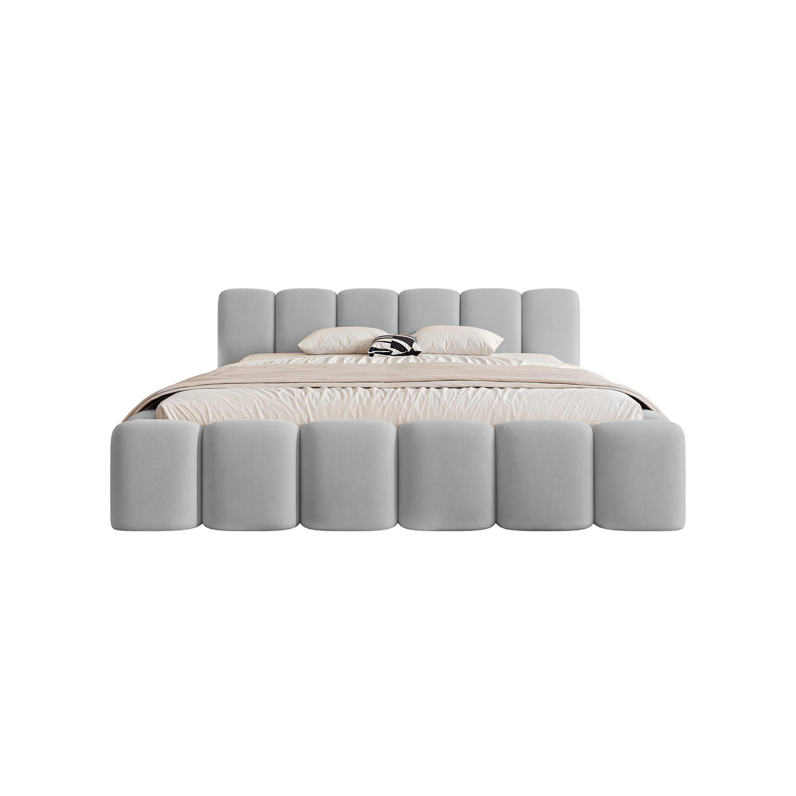 POLSTERBETT Limata 140x200 cm, Hellgrau - Hellgrau, Textil (140/200cm) - Fedve