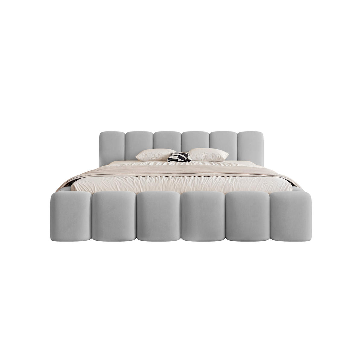 POLSTERBETT Limata 140x200 cm, Hellgrau - Hellgrau, Textil (140/200cm) - Fedve