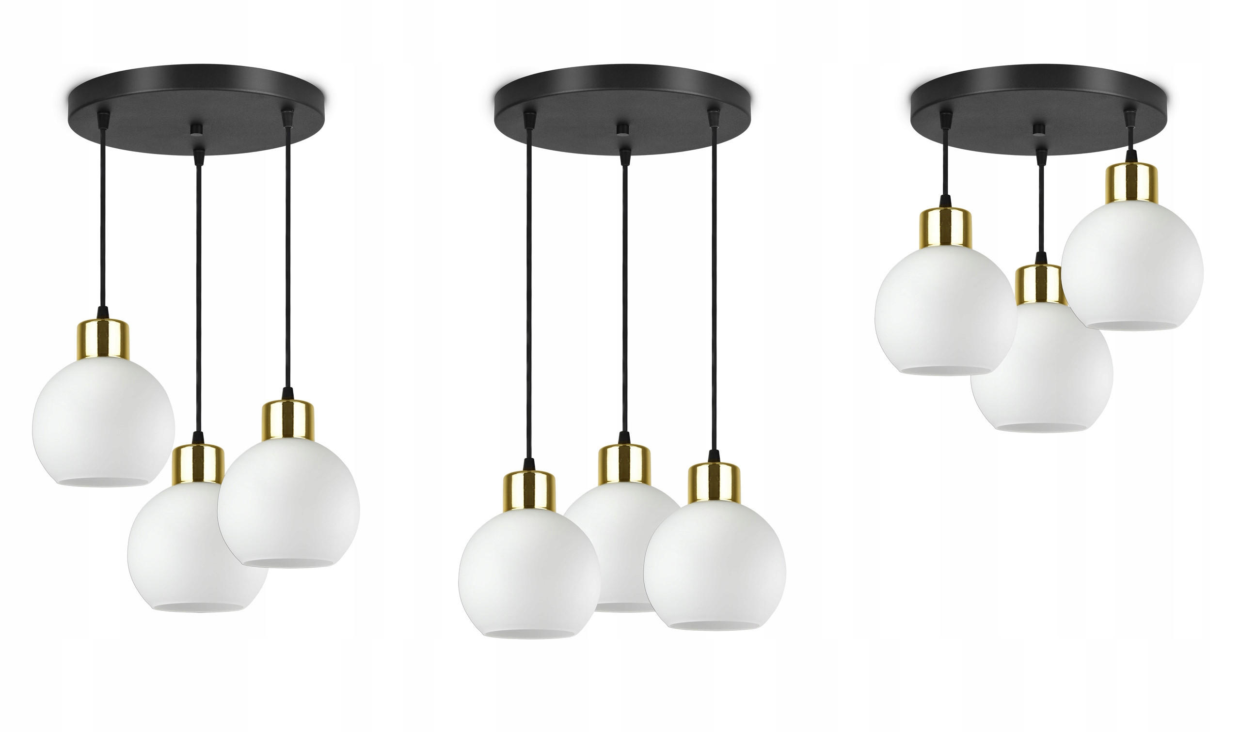 PENDELLEUCHTE Milano Glas - Goldfarben/Schwarz, Glas/Metall (35/35/80cm) - kiki design