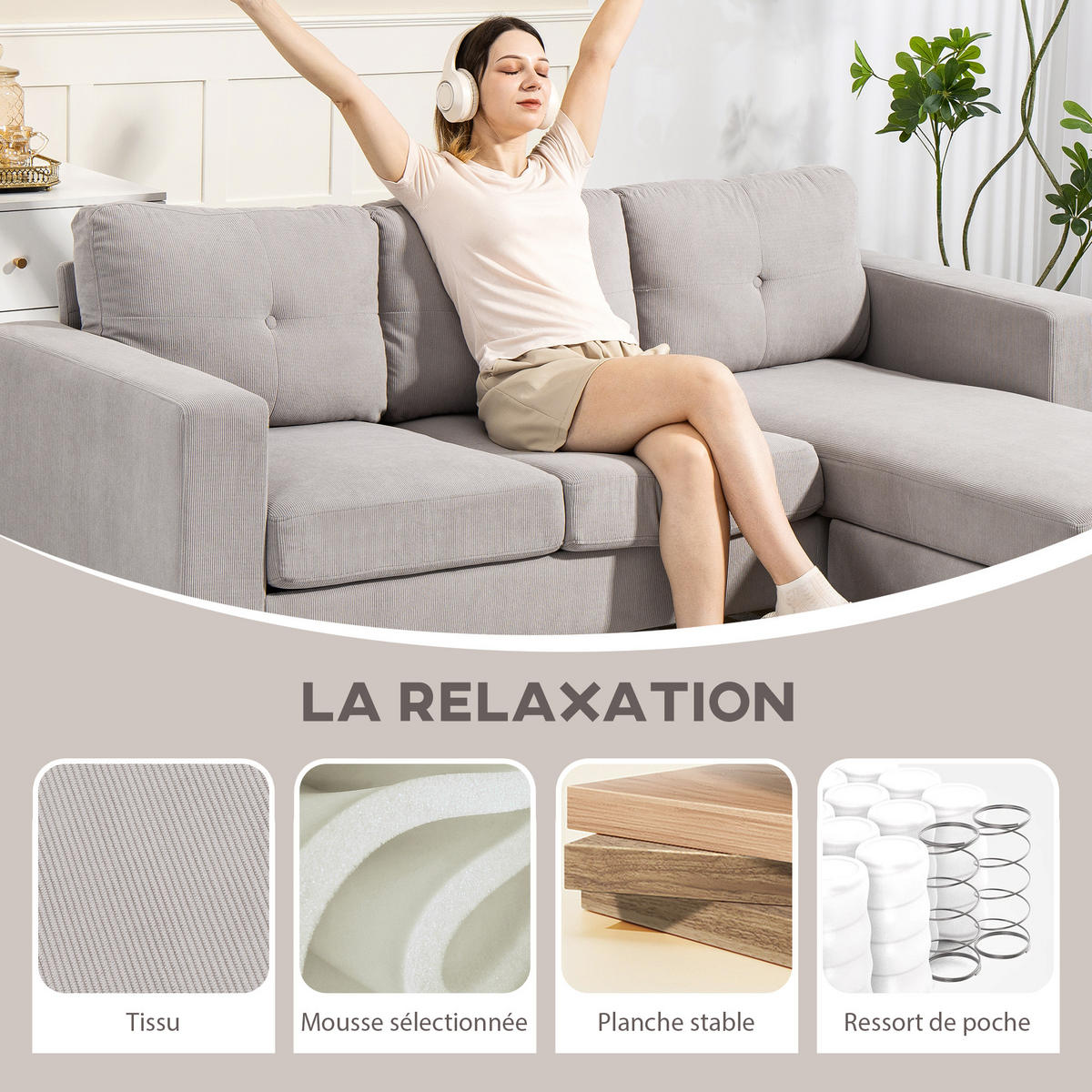 ECKSOFA Hellgrau 192/137/84 cm - Hellgrau, Textil (192/137cm) - PANGIVO