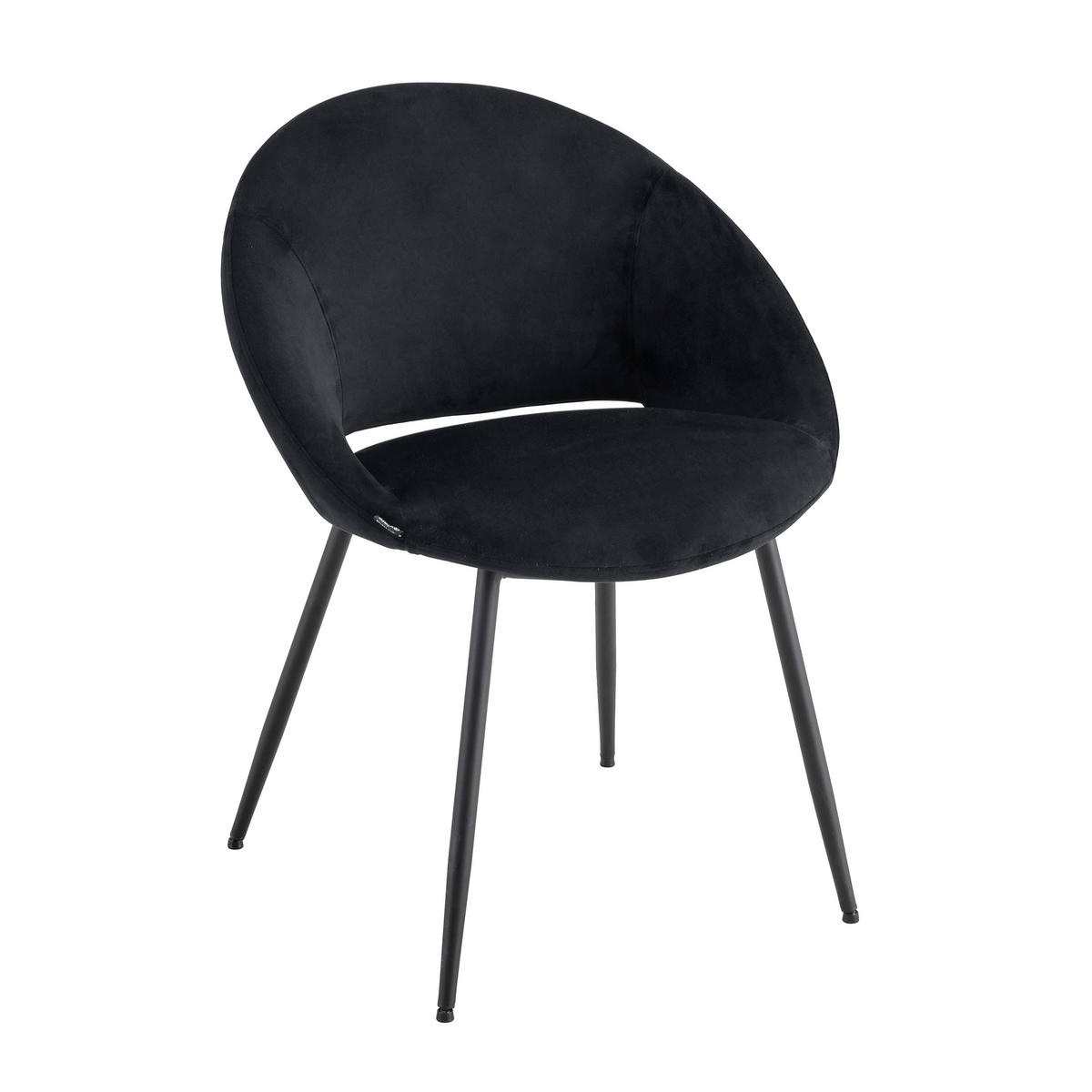 STÜHLE 2-tlg., Schwarz - Schwarz, Textil (61/81/60cm) - Oviala
