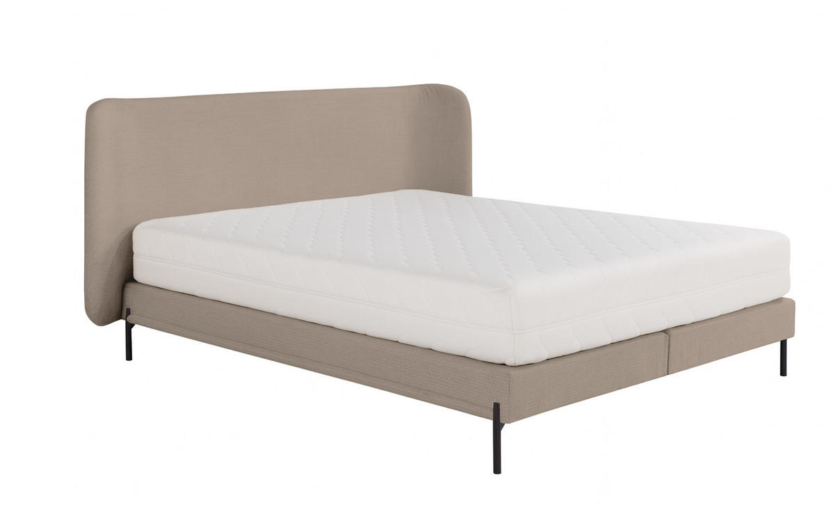 POLSTERBETT mit Matratze SIERRA, Beige, 140x200 cm - Beige, Textil (140/200cm) - KS Home Concept