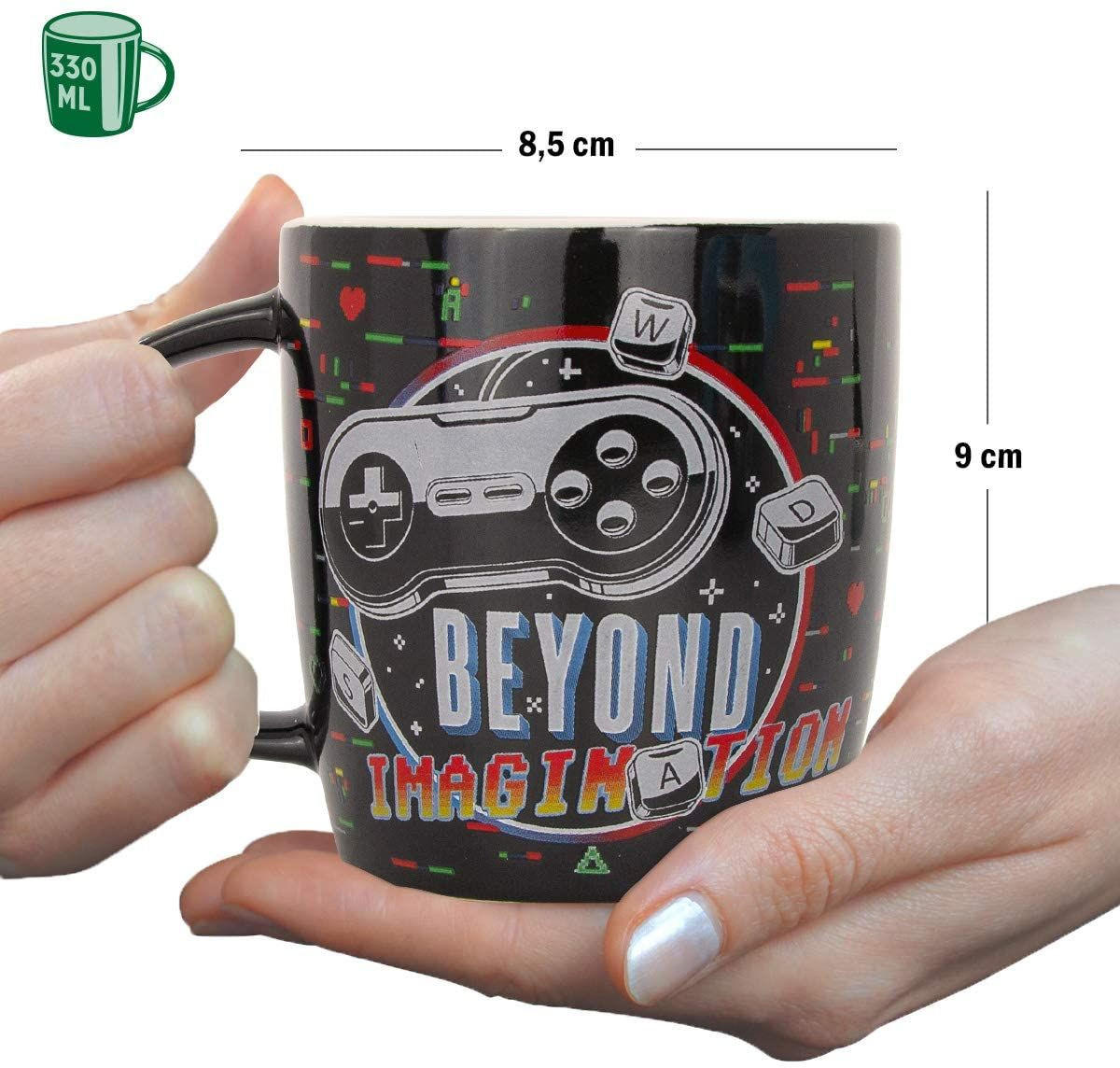 KAFFEETASSE 330 ml Achtung Gaming Beyond Imagination - Multicolor, Keramik (0.33L) - Nostalgic-Art