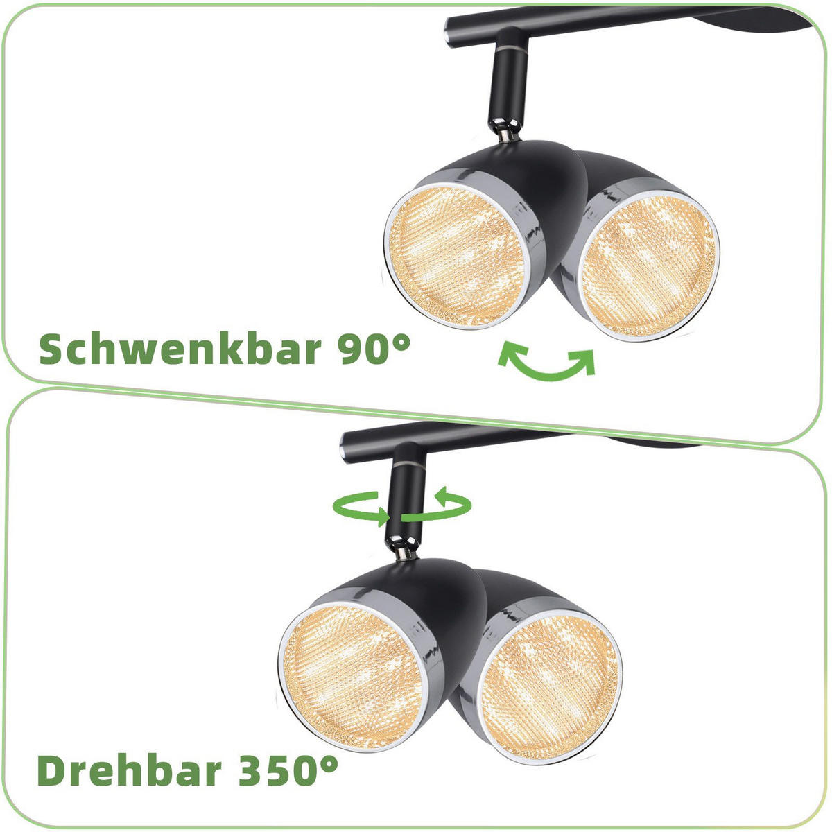 LED-DECKENLEUCHTE Letizia 25/15.5/5.6cm - Dunkelgrau, Metall (25/15.5/5.6cm) - Nettlife