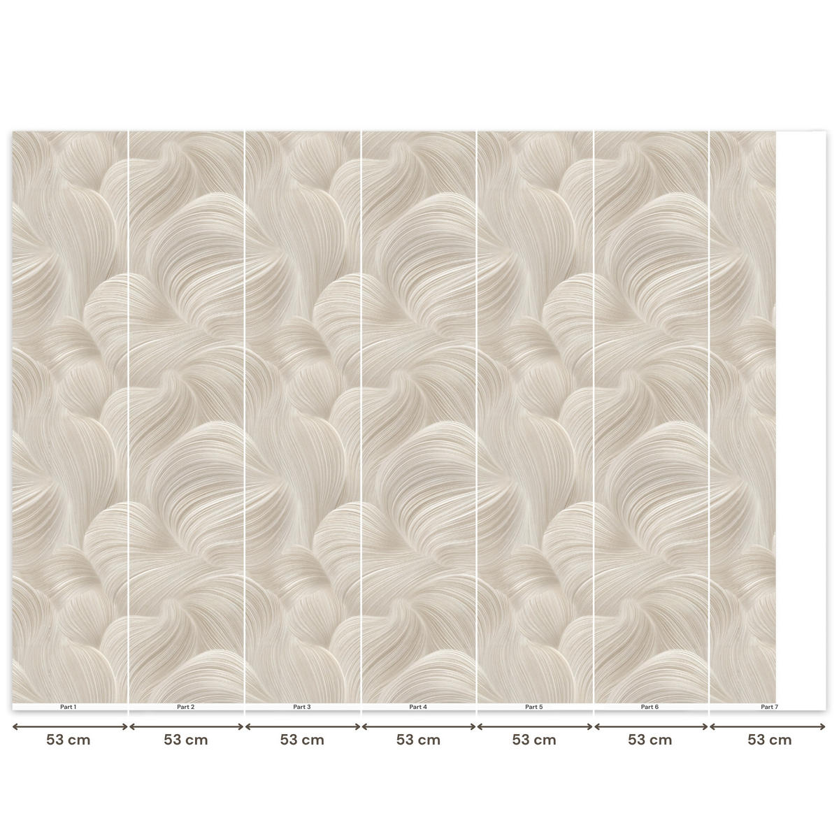 TAPETE - Lines - Ventilator - Beige - 350x260 cm - Creme, Papier (350/260cm) - OnlyWow