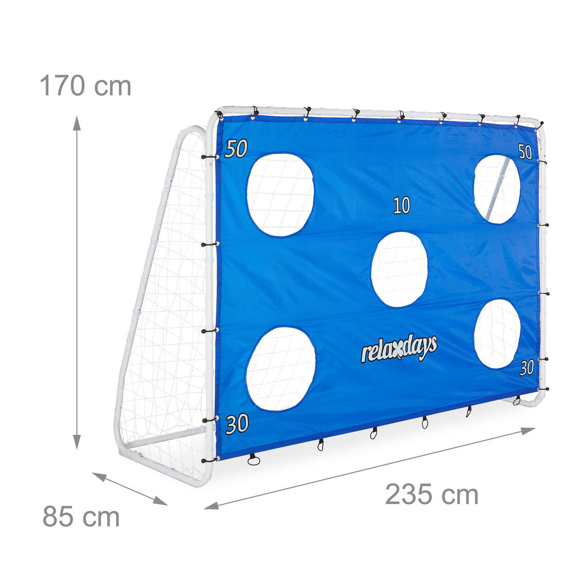 FUSSBALLTOR - Multicolor, Textil/Metall (235/85cm) - Relaxdays