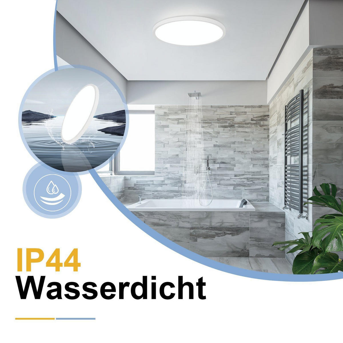 DECKENLEUCHT LED Schlafzimmer - Schlafzimmerlampe Flach Badezimmerlampe 6000K Ø30CM - Weiß, Kunststoff (30/30/2.5cm) - ZMH
