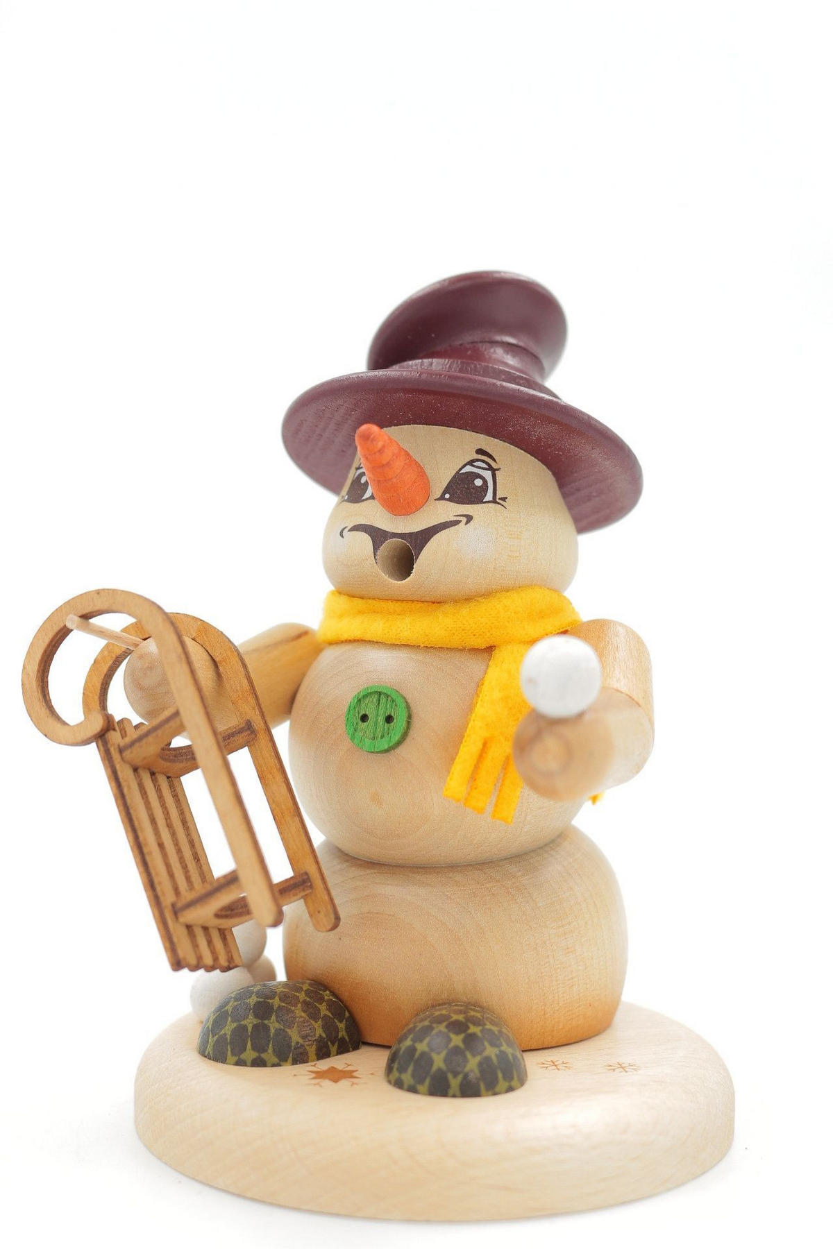 RAUCHFIGUR Scheemann Natur Schlitten 13 cm - Multicolor, Holz (10/13/0.1cm)