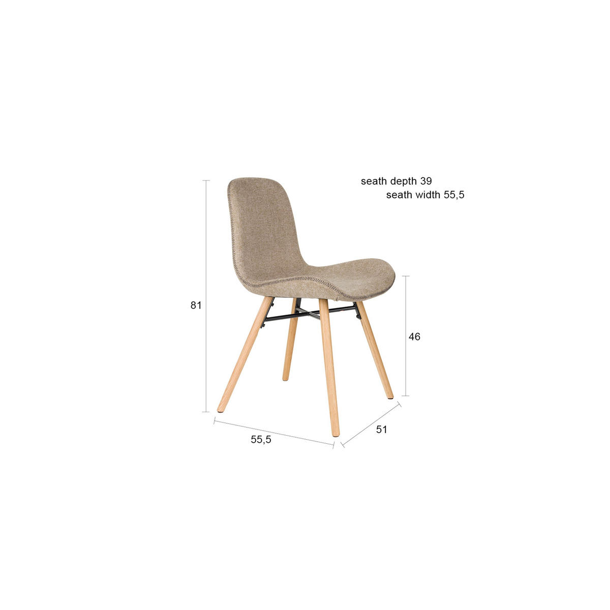 ESSZIMMERSTUHL Lester Braun - 2 er Set - Braun, Kunststoff (55.5/81/51cm) - Housecraft Living