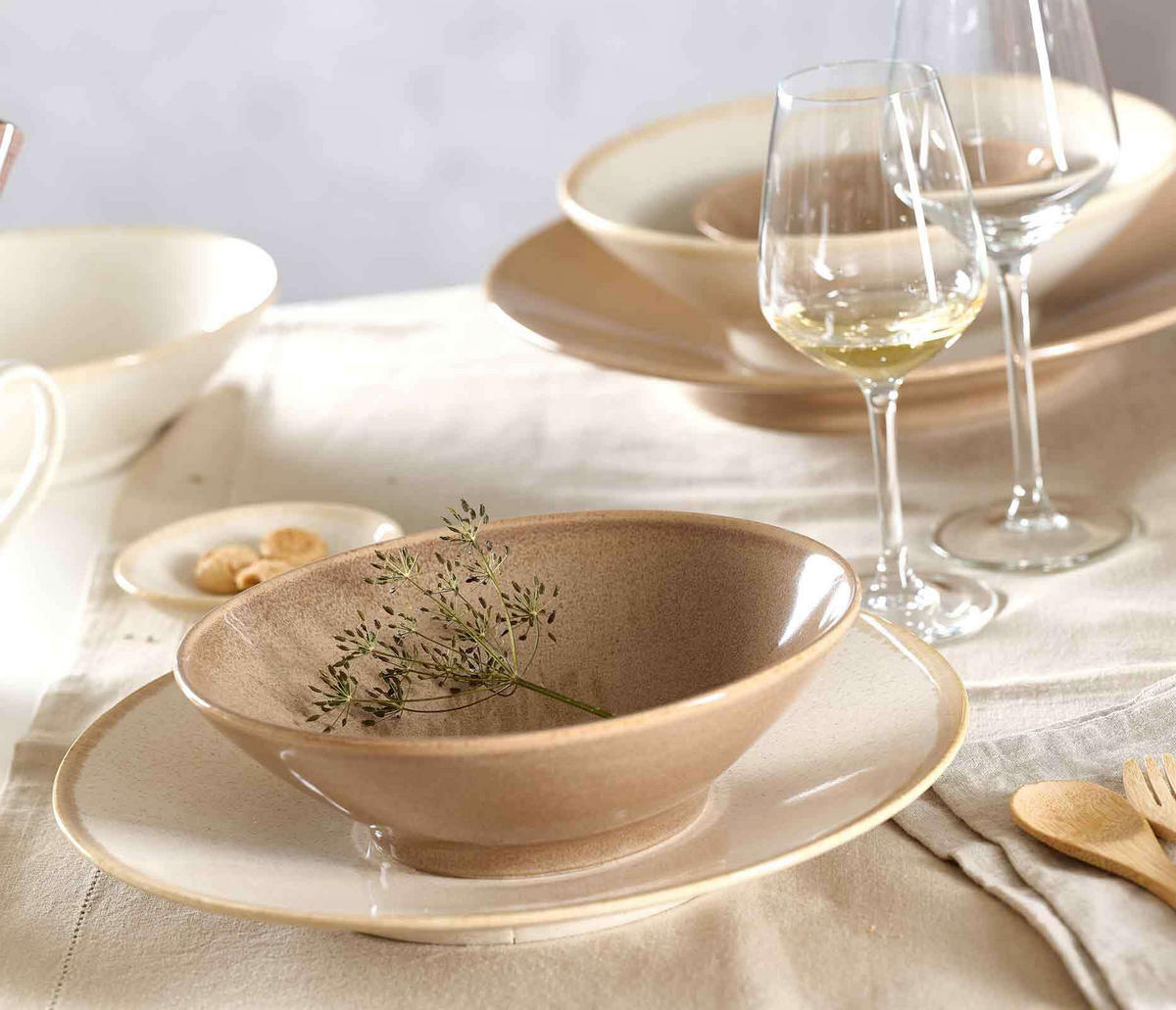 SERVIERSCHALEN Sahara Hellbraun ø 20,5 cm 4er Set - Hellbraun, Keramik (20.5/6/20.5cm) - Ritzenhoff Breker