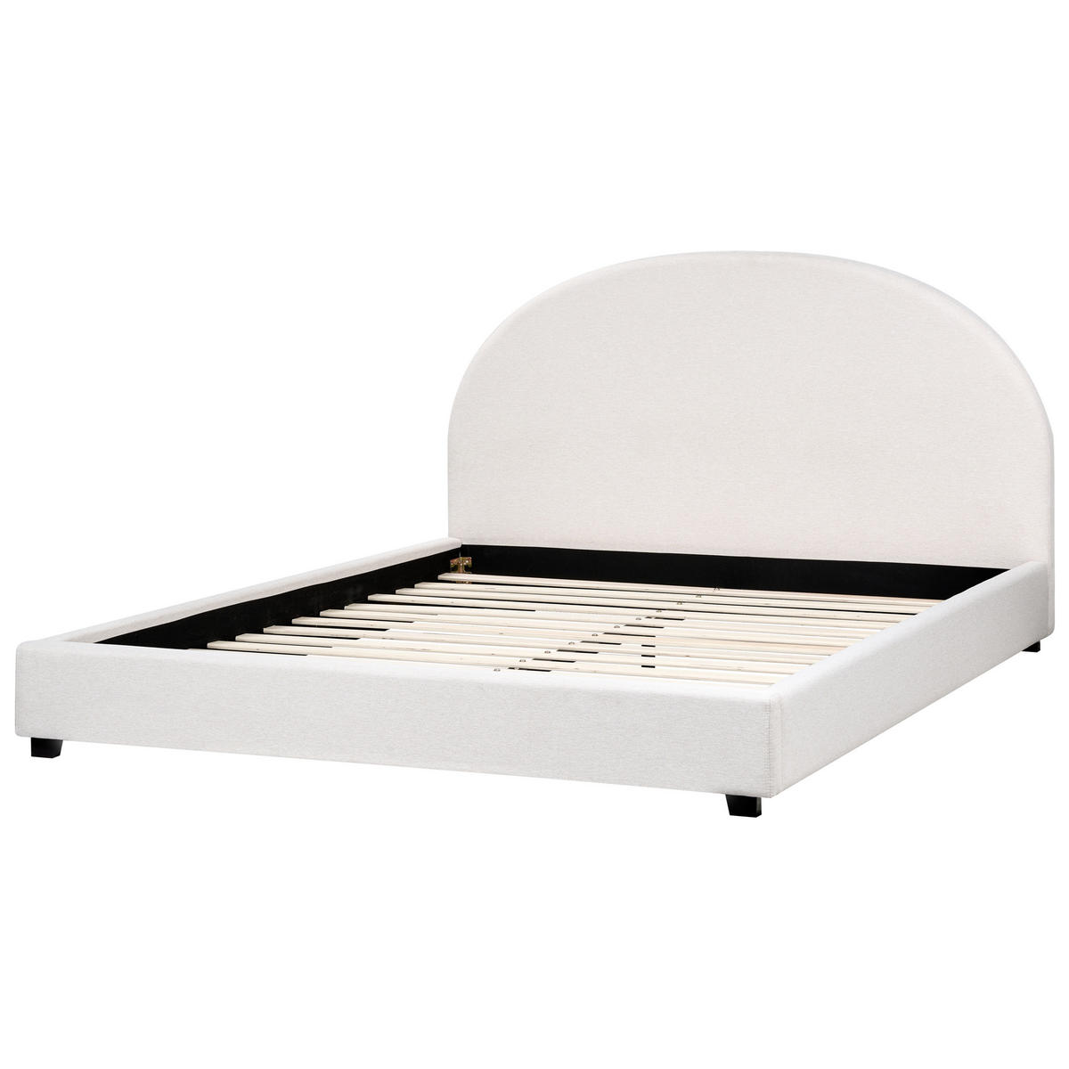 BETT mit Lattenrost 180/200 cm Cremeweiß Vaucluse - Weiß, Textil (180/200cm) - Beliani