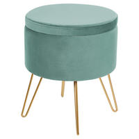 HOCKER Silas 42/42/44 cm - Grün, Textil (42/44/42cm) - Beliani