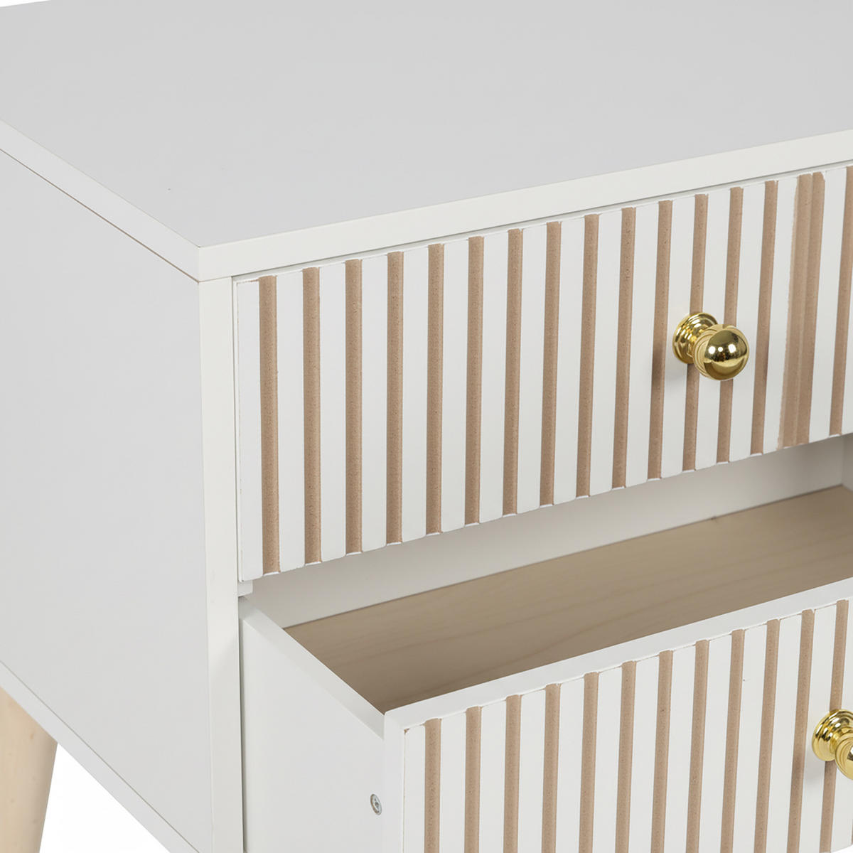 NACHTTISCH - Weiß, Holz/Holzwerkstoff (40/47/30cm) - Relaxdays