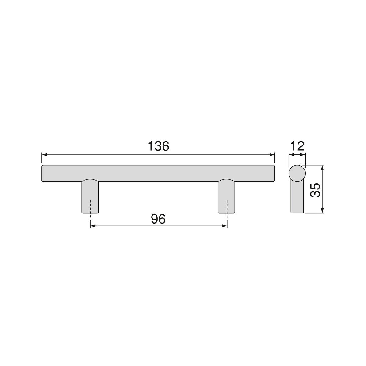 MÖBELGRIFFE Orlando, L136mm, 96mm Achsenabstand, Stahl, Schwarz lackiert 10er-set - Schwarz, Metall (14/4/21cm) - EMUCA