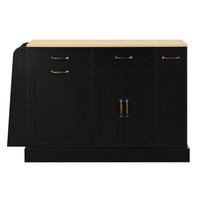 ANRICHTE Schwarz 133.5/40/86 cm - Schwarz, Holz (133.5/86/40cm) - PANGIVO