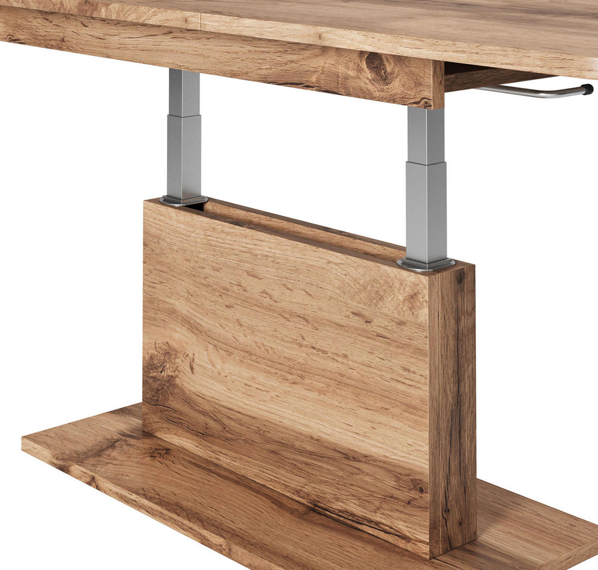 WOHNZIMMERTISCH Busetti Eiche Wotan 126-167 / 70 / 56-74cm - Eichefarben, Holz/Holzwerkstoff (70/167/74cm) - Feldmann-Wohnen