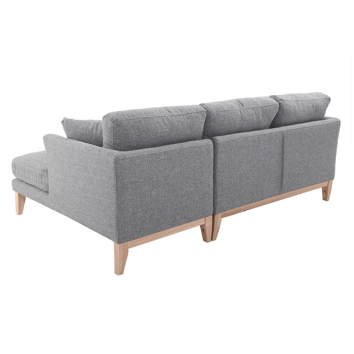 ECKSOFA Rechts Skandinavisch Hellgrau OSLO - Grau, Textil (130/192cm) - Miliboo