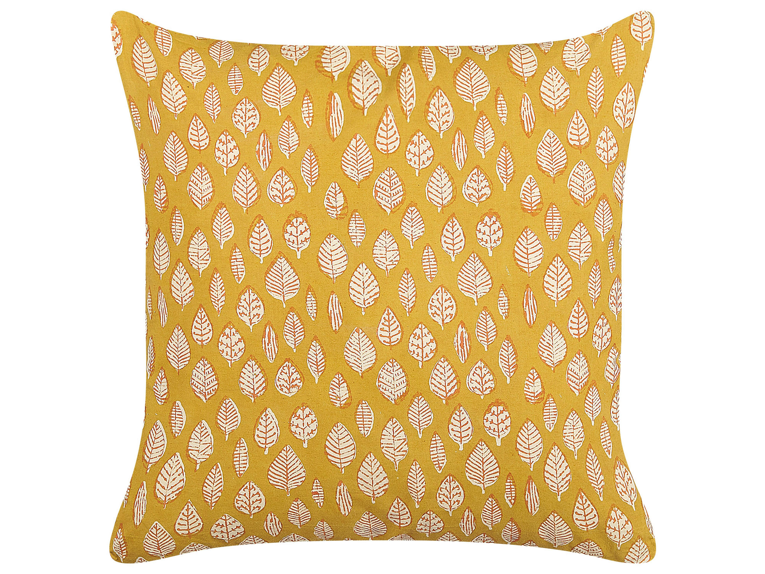 DEKOKISSEN 2er-Set Senfgelb 45/45 cm Ginnala - Dunkelgelb, Naturmaterialien/Textil (45/45cm) - Beliani