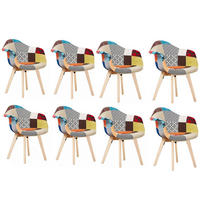 ESSZIMMERSTUHL Stoff 8-teilig Mehrfarbig - Multicolor, Holz (47/83/42cm) - Life Interiors