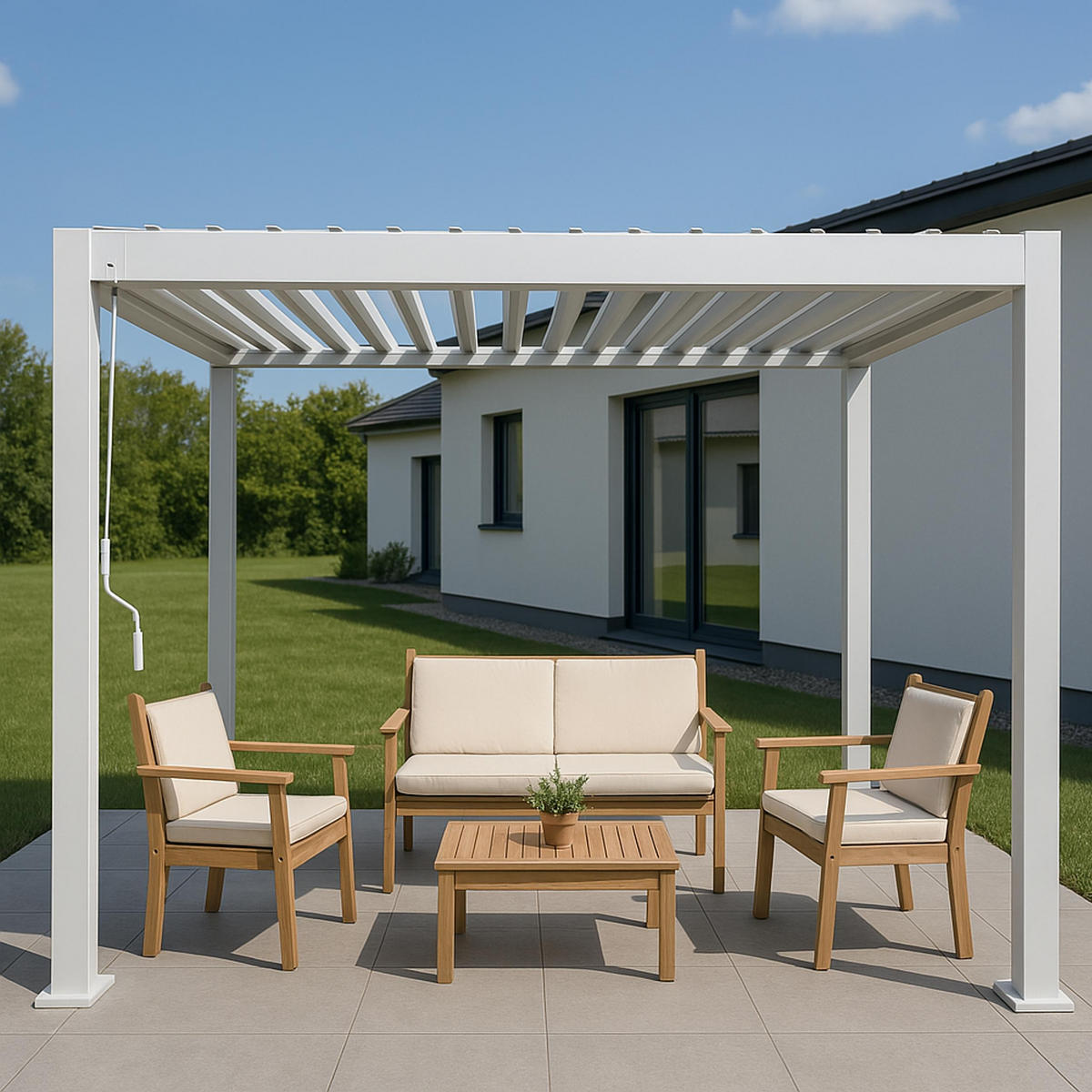 PERGOLA Weiß - Weiß, Metall (308/230/308cm) - MCW