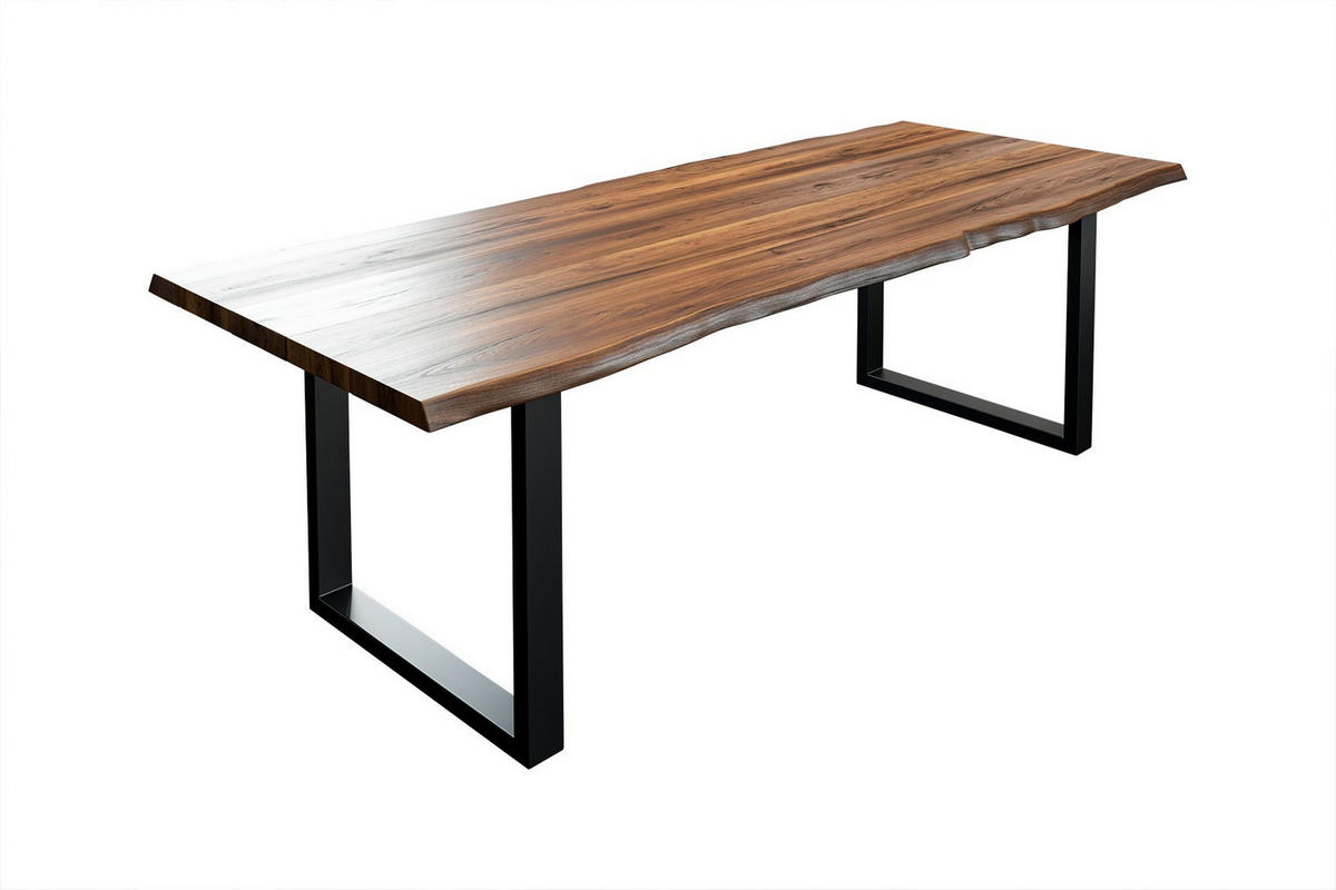 ESSTISCH LIAM - Schwarz/Braun, Holz/Metall (90/180/74cm) - SAM