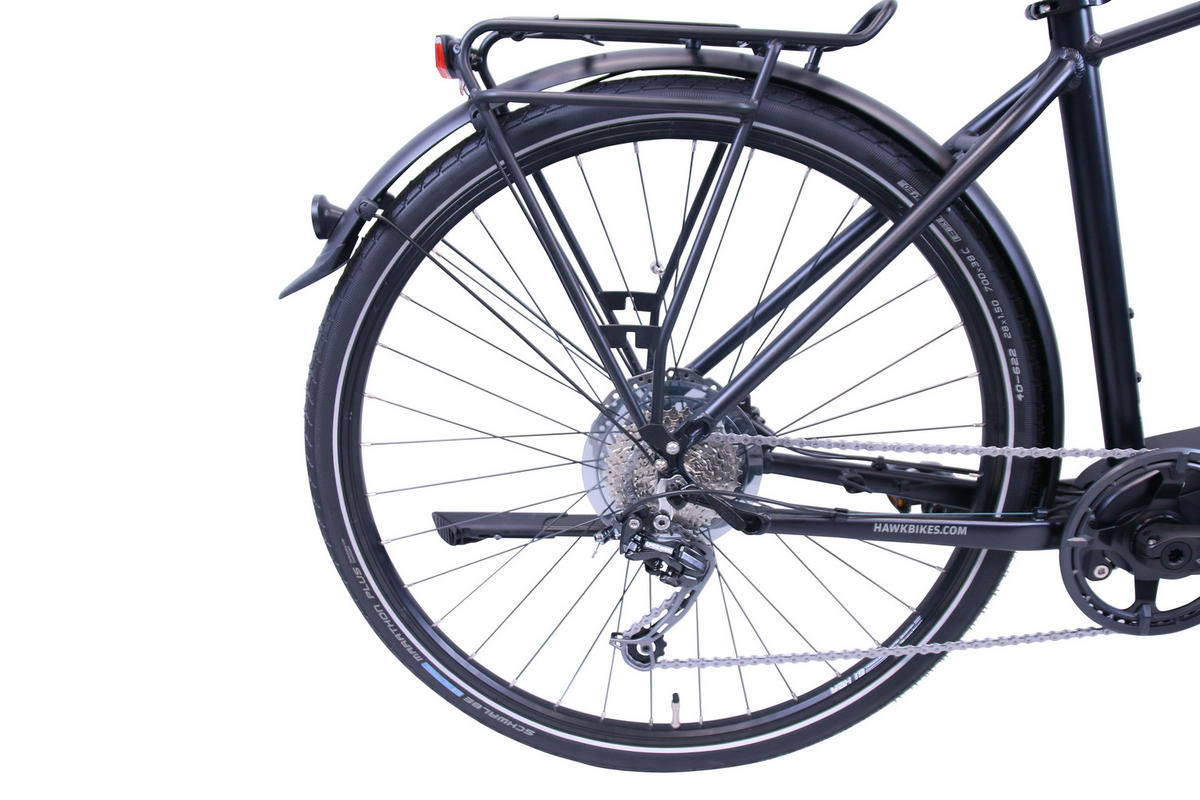 E-CITY Wave E-Bike Integrated Steps Gent 9 Gang 28 Zoll Gr:50cm - Schwarz, Metall (50cm) - Hawk Bikes