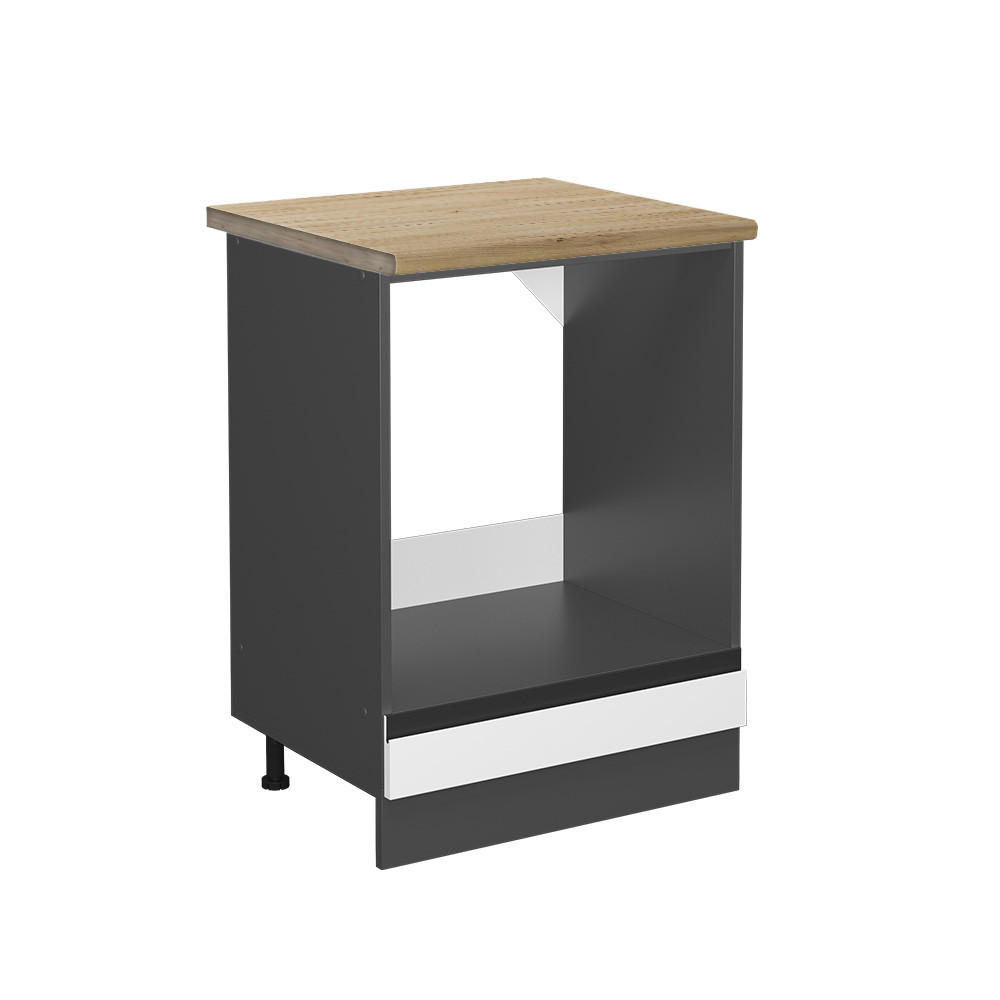 HERDUMBAUSCHRANK R-Line Weiß 60 cm, AP Eiche - Anthrazit/Weiß, Holzwerkstoff (60/81.6/60cm) - Vicco