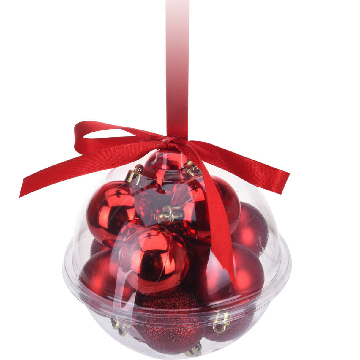 WEIHNACHTSKUGELN 12er-Set Ø 3 cm - Rot, Kunststoff (9.7/12/9.7cm) - Home Styling Collection