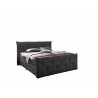 BOXSPRINGBETT 180 x 200 – Bonell-Box, 7-Zonen-Taschenfederkern & 6 cm Gel-Topper - Anthrazit, Textil (180/200cm) - ed exciting design