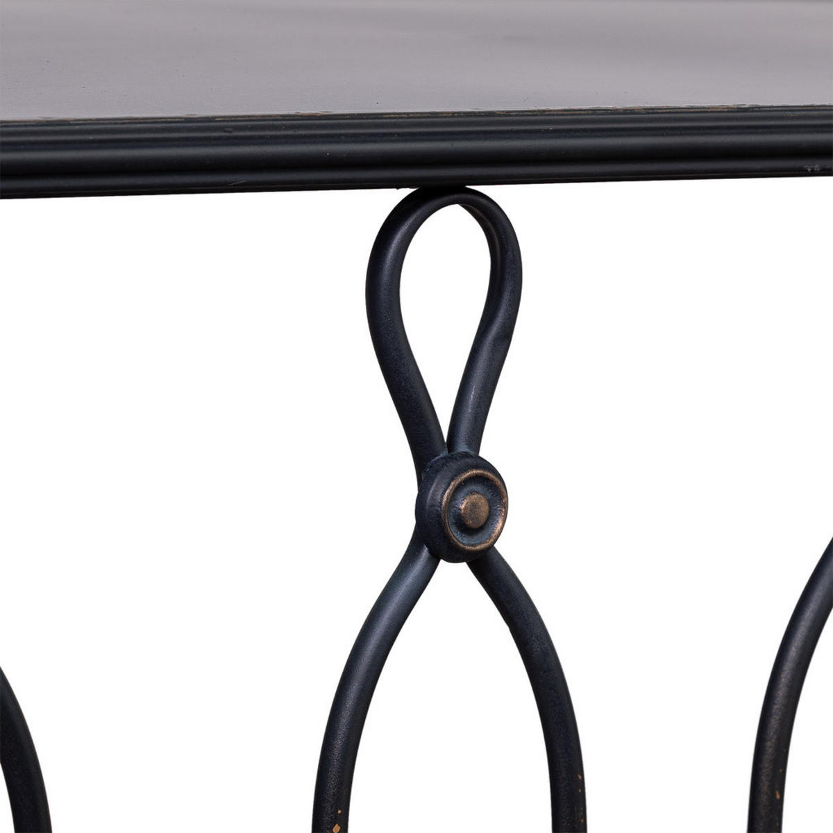 KONSOLE aus gealtertem schwarzen Metall 144x40x79 cm - Schwarz, Metall (40/144/79cm) - Wanderlust