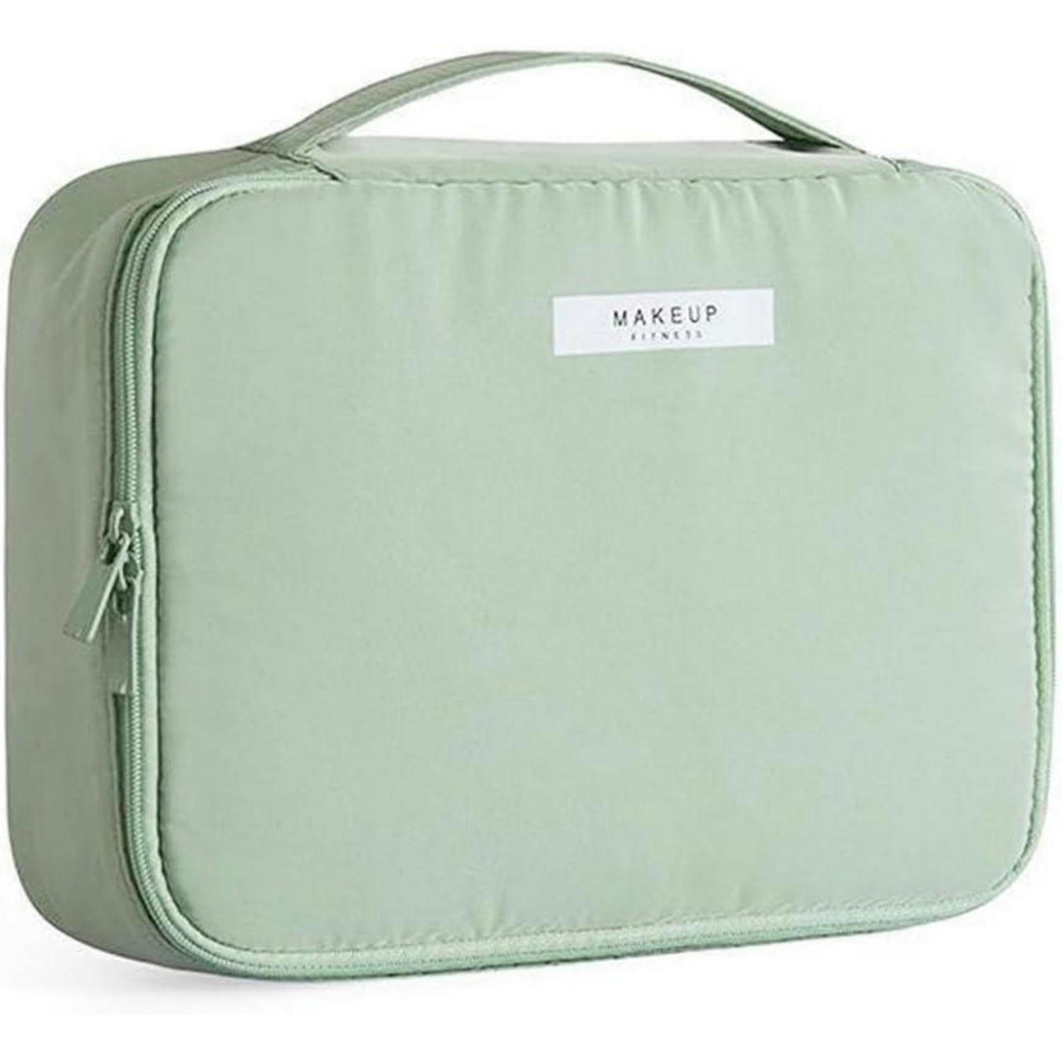 KOSMETIKTASCHE Groß Grün - Grün, Textil (22/2/30cm)