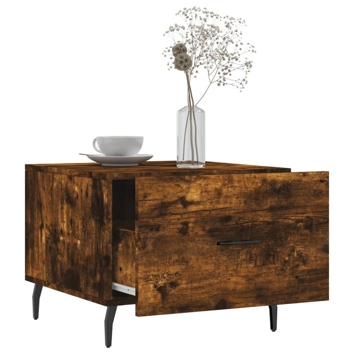 COUCHTISCHE 2 Stk. Räuchereiche 50x50x40 cm Holzwerkstoff - Braun, Holzwerkstoff (50/50/40cm) - furnicato