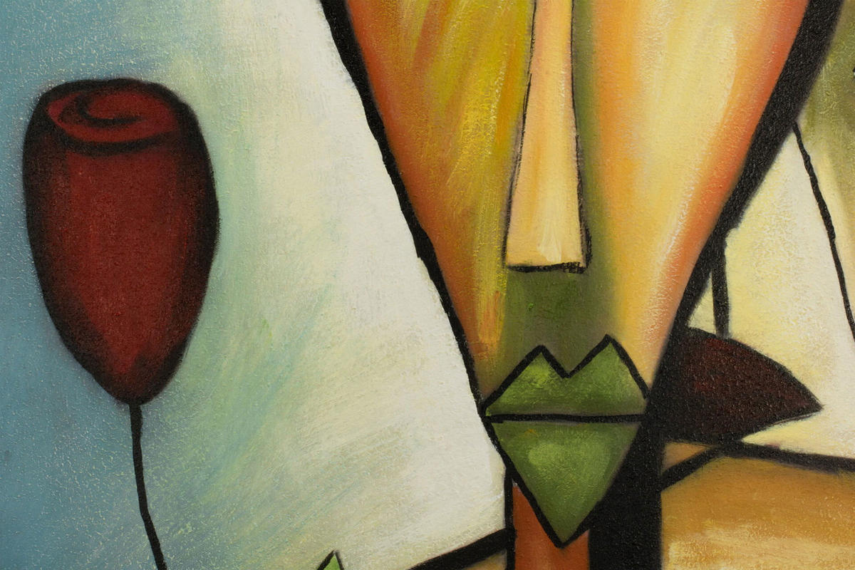 ACRYLBILD HANDGEMALT 80/80 cm - Blau/Gelb, Holz/Textil (1.46/80cm) - KUNSTLOFT