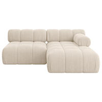 ECKSOFA modulares Sofa Razon-L1 - 190x160x70 cm Beige Cord - Beige, Holzwerkstoff/Textil (190/160cm) - ALTDECOR