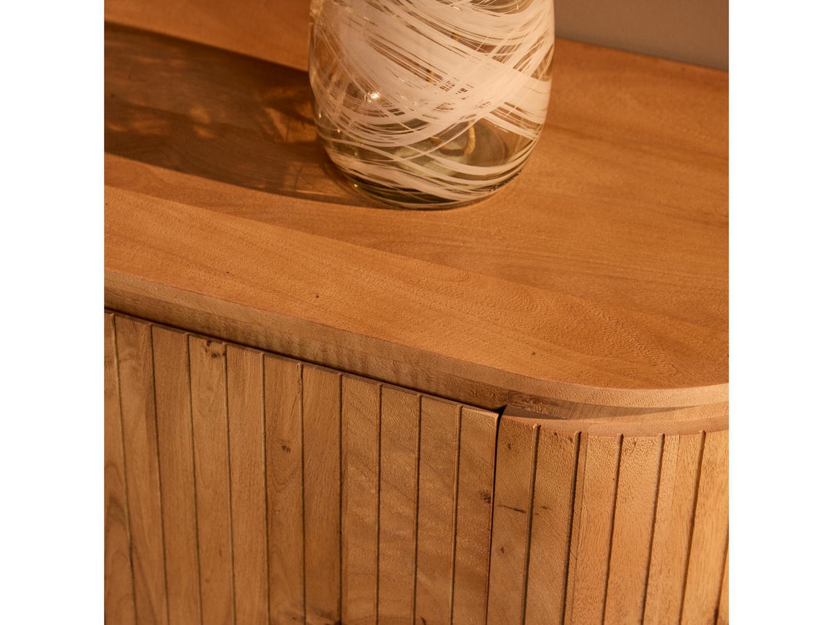 LOWBOARD Helena Mangoholz 210 cm / 45 cm Natur - Naturfarben, Holz (210/55/45cm) - Villa Möbel