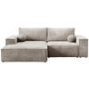 ECKSOFA Pablo Mini mit Schlaffunktion Beige Cord - Beige, Textil (255/148cm) - Bromarkt