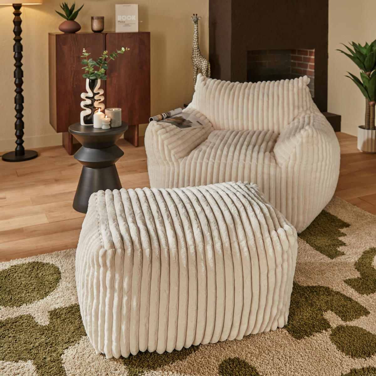 PUFF Muzi Xl 78/61/42 cm - Beige, Kunststoff (61/42/78cm) - Atmosphera Createur d´interieur