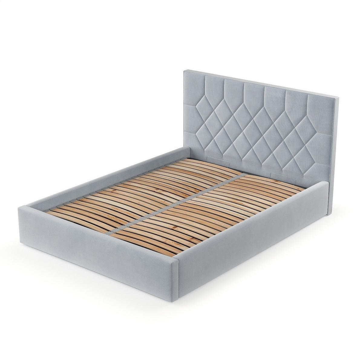 POLSTERBETT Brisa 140/200 cm Hellgrau im Paros Stoff - Hellgrau/Schwarz, Holz/Holzwerkstoff (140/200cm) - AltaBeds