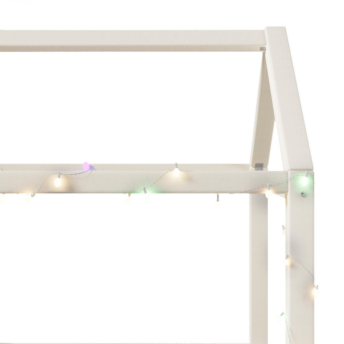 HAUSBETT 90/200 cm DE-03358, mit LED-Lichtleisten, in Beige - Beige, Holzwerkstoff (90/200cm) - ComfortXL