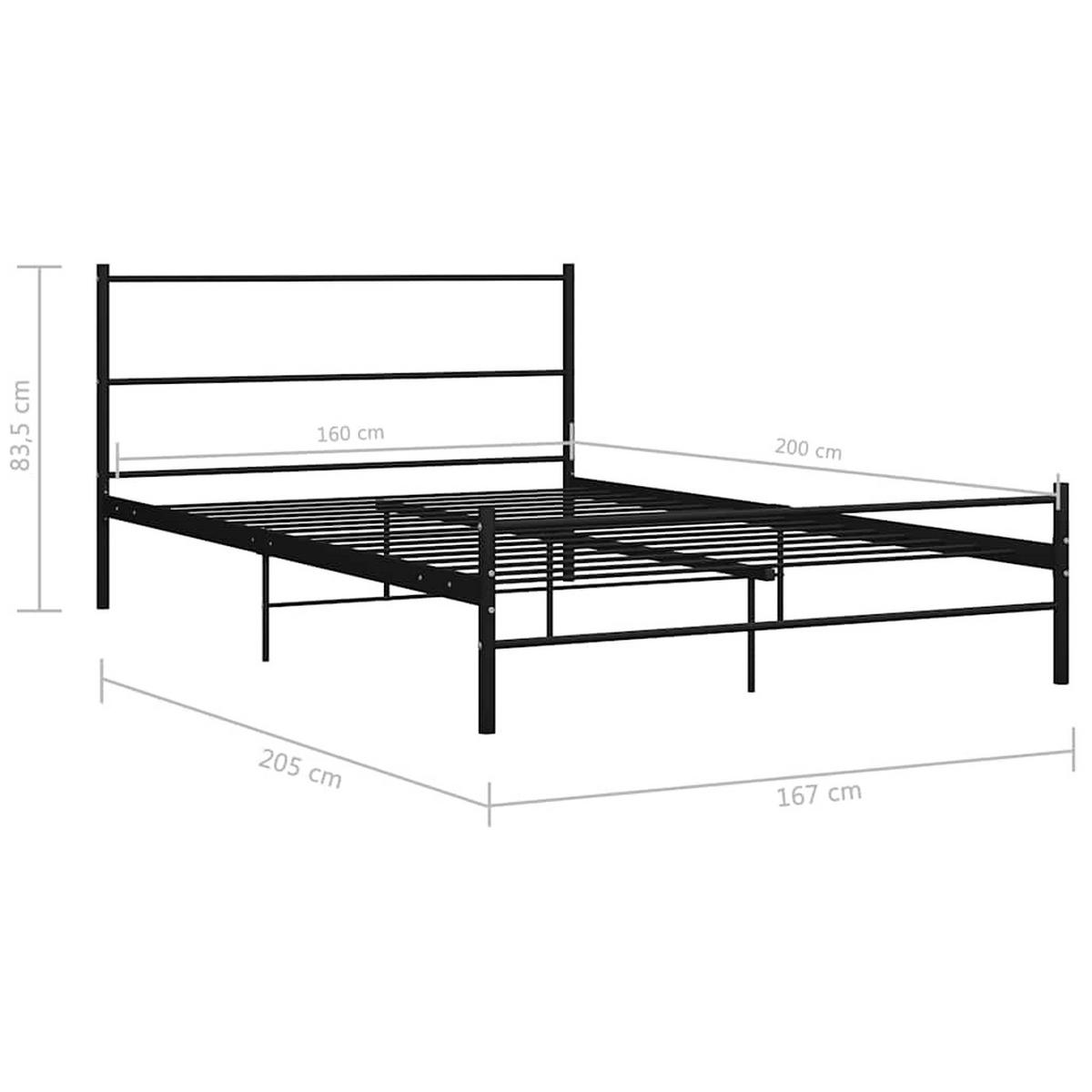 METALLBETT Hurt 167/205 cm - Schwarz, Metall (160/200cm) - Nettlife