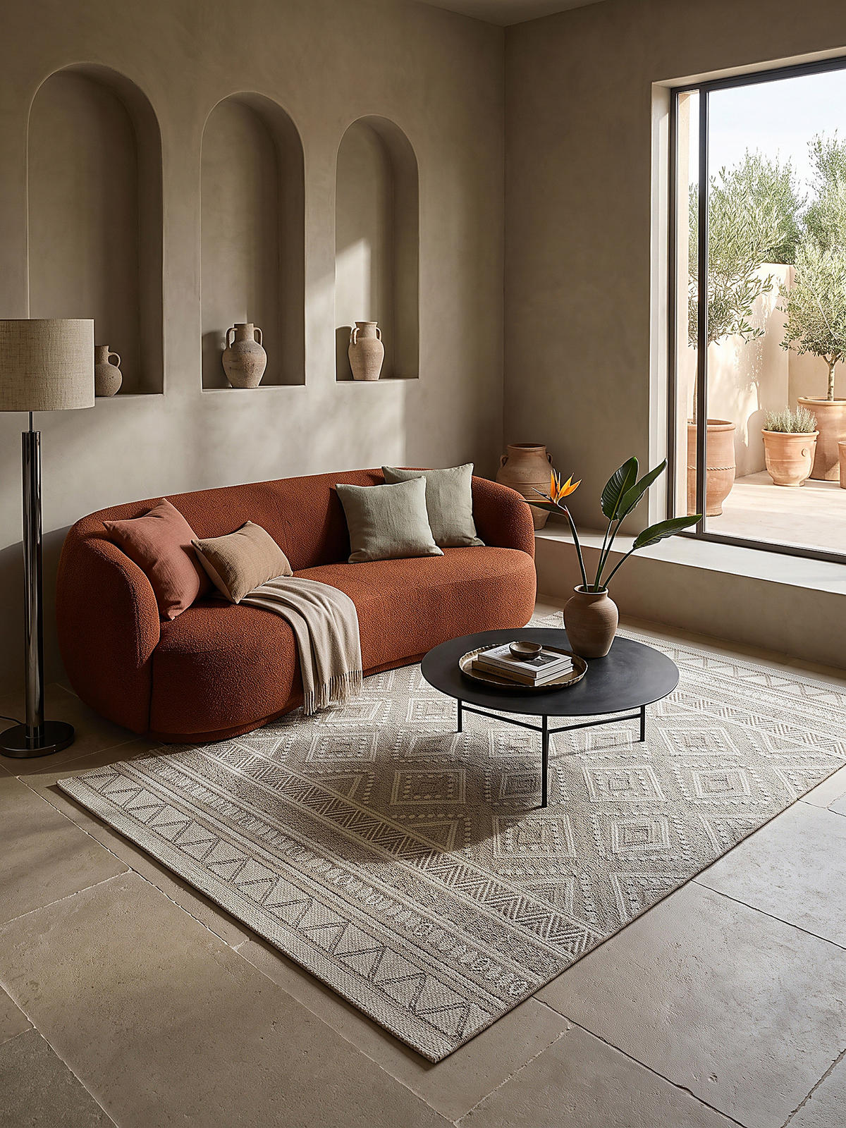 TEPPICH Flachgewebe ESERA Ethno-Rauten Polypropylen Beige 120 x 160 cm - Beige, Textil (120/160cm) - KADIMA DESIGN