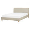 POLSTERBETT mit Lattenrost 140x200 cm Beige Sennez - Beige, Textil (140/200cm) - Beliani