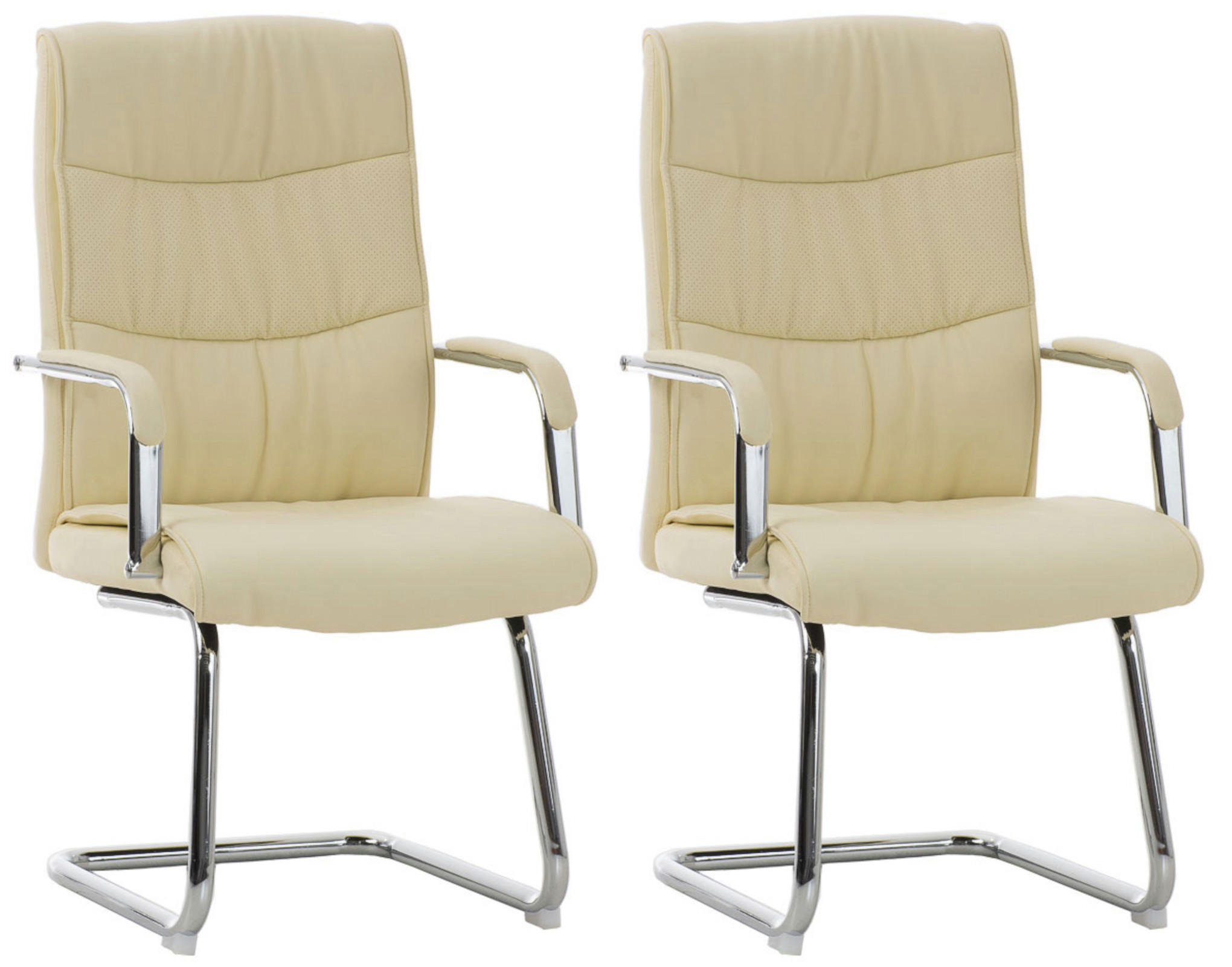 SCHWINGSTUHL 2er Set Lederlook creme - Creme, Textil/Metall (49/105/60cm) - CLP