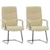 SCHWINGSTUHL 2er Set Lederlook creme - Creme, Textil/Metall (49/105/60cm) - CLP