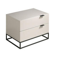 NACHTSCHRANK Nachttisch aus grauem Holz und schwarzem Stahl 55/41/41 cm - Schwarz/Grau, Holz (55/41/41cm) - ANGEL CERDA