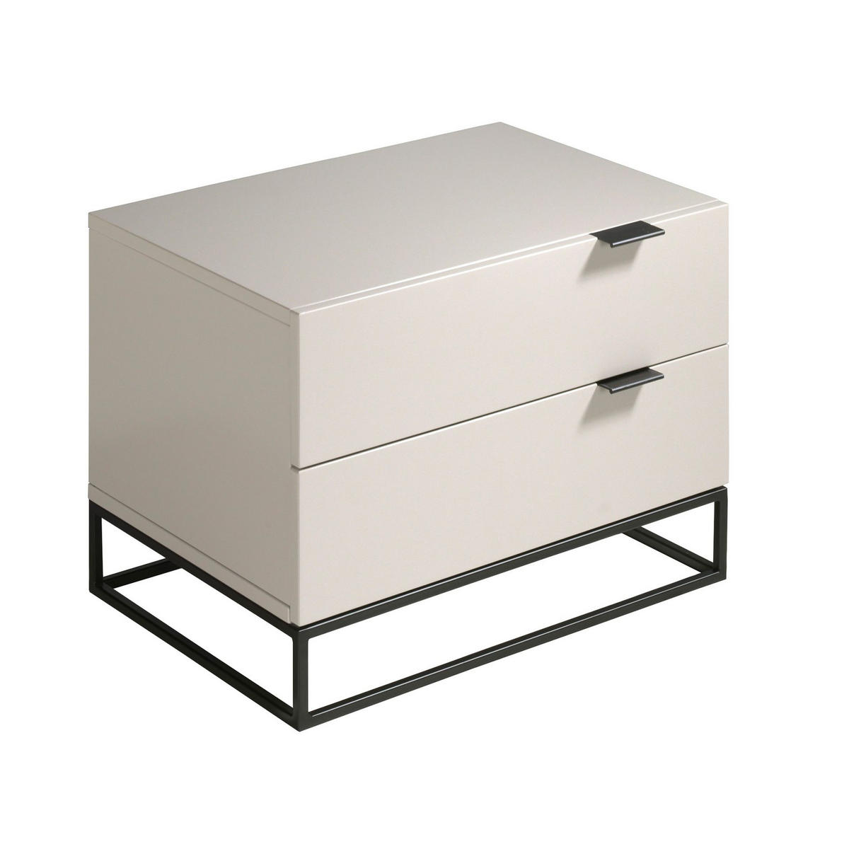 NACHTSCHRANK Nachttisch aus grauem Holz und schwarzem Stahl 55/41/41 cm - Schwarz/Grau, Holz (55/41/41cm) - ANGEL CERDA
