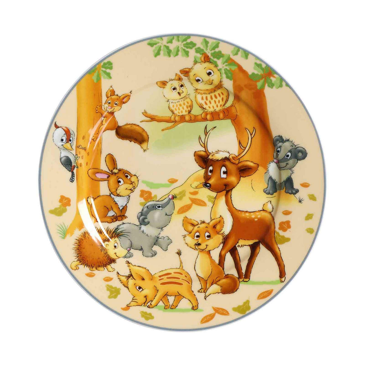 KINDERGESCHIRR MIT PLATZSET Waldtiere bunt 4er Set - Multicolor, Keramik (1/1/1cm) - Ritzenhoff Breker